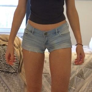light colored jean shorts